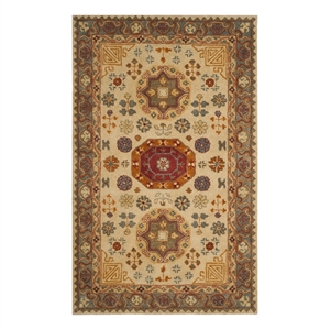 Safavieh Heritage 4'-0&quot x 6'-0&quot Wool Hand Tufted Rug in Beige / Multi-Color