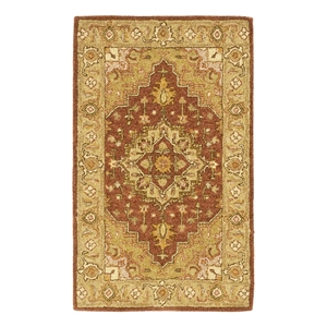 Safavieh Heritage 2'-3&quot x 4'-0&quot Wool Hand Tufted Rug in Rust / Gold