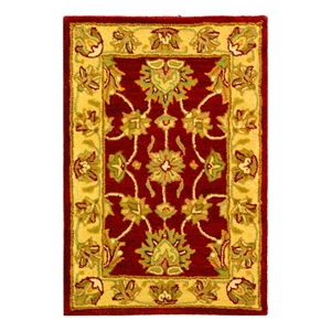 Safavieh Heritage 2'-0&quot x 3'-0&quot Wool Hand Tufted Rug in Red / Gold