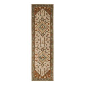 Safavieh Heritage 2'-3&quot x 8'-0&quot Wool Hand Tufted Rug in Light Blue / Rust