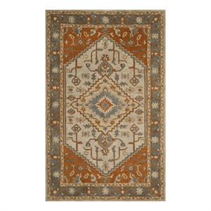 Safavieh Heritage 5'-0&quot x 8'-0&quot Wool Hand Tufted Rug in Light Blue / Rust