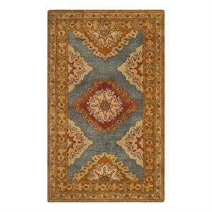 Safavieh Heritage 3'-0&quot x 5'-0&quot Wool Hand Tufted Rug in Blue / Rust