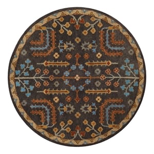 Safavieh Heritage 6'-0&quot x 6'-0&quot Wool Hand Tufted Rug in Charcoal / Multi-Color