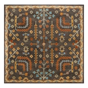Safavieh Heritage 8'-0&quot x 8'-0&quot Wool Hand Tufted Rug in Charcoal / Multi-Color