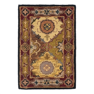 Safavieh Heritage 2'-3&quot x 4'-0&quot Wool Hand Tufted Rug in Multi-Color / Red