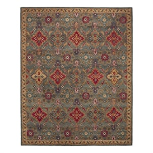 Safavieh Heritage 8'-0&quot x 10'-0&quot Wool Hand Tufted Rug in Charcoal / Multi-Color