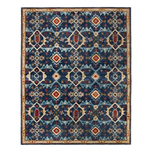 Safavieh Heritage 8'-0&quot x 10'-0&quot Wool Hand Tufted Rug in Navy / Multi-Color