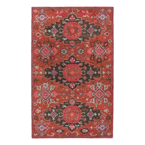 Safavieh Heritage 5'-0&quot x 8'-0&quot Wool Hand Tufted Rug in Rust / Multi-Color