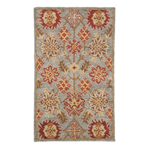 Safavieh Heritage 3'-0&quot x 5'-0&quot Wool Hand Tufted Rug in Charcoal / Multi-Color