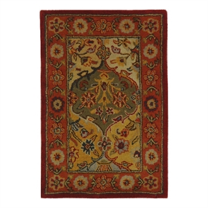 Safavieh Heritage 2'-3&quot x 4'-0&quot Wool Hand Tufted Rug in Multi-Color / Red
