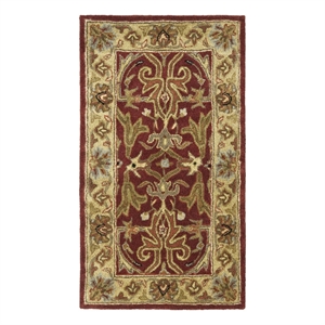Safavieh Heritage 2'-3&quot x 4'-0&quot Wool Hand Tufted Rug in Red / Gold
