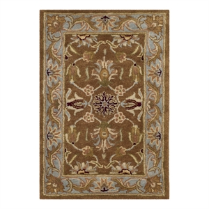Safavieh Heritage 2'-3&quot x 4'-0&quot Wool Hand Tufted Rug in Brown / Blue