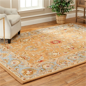 Safavieh Heritage 3'-6&quot x 3'-6&quot Wool Hand Tufted Rug in Brown / Blue