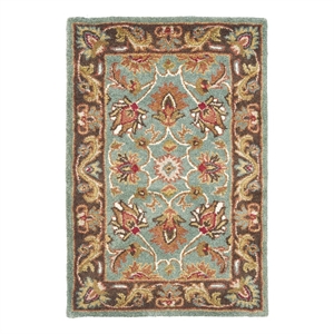 Safavieh Heritage 2'-0&quot x 3'-0&quot Wool Hand Tufted Rug in Blue / Brown