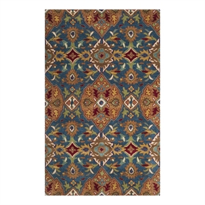 Safavieh Heritage 2'-0&quot x 3'-0&quot Wool Hand Tufted Rug in Camel / Blue