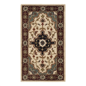 Safavieh Heritage 2'-3&quot x 4'-0&quot Wool Hand Tufted Rug in Ivory / Red