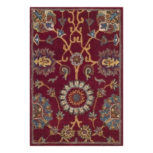 Safavieh Heritage 2'-0&quot x 3'-0&quot Wool Hand Tufted Rug in Red