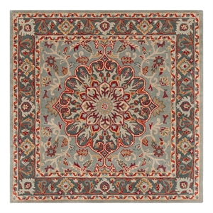 Safavieh Heritage 6'-0&quot x 6'-0&quot Wool Hand Tufted Rug in Gray / Charcoal