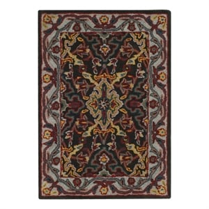 Safavieh Heritage 2'-0&quot x 3'-0&quot Wool Hand Tufted Rug in Charcoal / Ivory