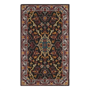 Safavieh Heritage 3'-0&quot x 5'-0&quot Wool Hand Tufted Rug in Charcoal / Ivory