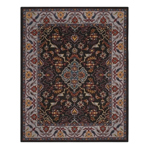 Safavieh Heritage 6'-0&quot x 9'-0&quot Wool Hand Tufted Rug in Charcoal / Ivory