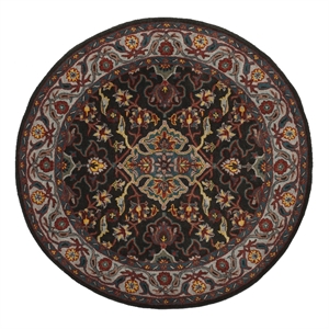 Safavieh Heritage 6'-0&quot x 6'-0&quot Wool Hand Tufted Rug in Charcoal / Ivory