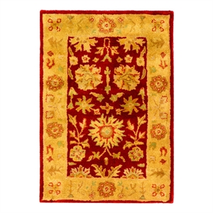 Safavieh Heritage 2'-0&quot x 3'-0&quot Wool Hand Tufted Rug in Red / Gold