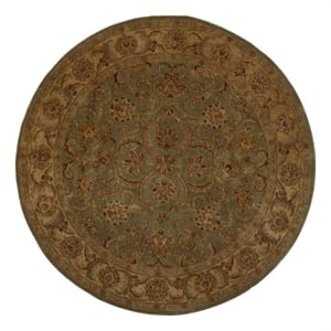 Safavieh Heritage 8'-0&quot x 8'-0&quot Wool Hand Tufted Rug in Green / Gold