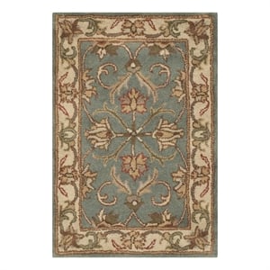Safavieh Heritage 2'-0&quot x 3'-0&quot Wool Hand Tufted Rug in Blue / Beige