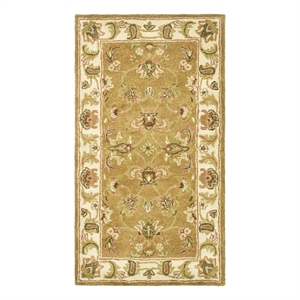 Safavieh Heritage 2'-3&quot x 4'-0&quot Wool Hand Tufted Rug in Mocha / Ivory