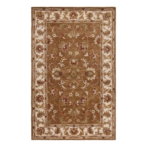 Safavieh Heritage 5'-0&quot x 8'-0&quot Wool Hand Tufted Rug in Mocha / Ivory
