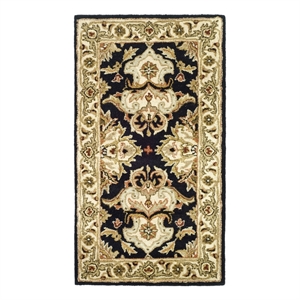 Safavieh Heritage 2'-3&quot x 4'-0&quot Wool Hand Tufted Rug in Black / Ivory