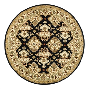 Safavieh Heritage 3'-6&quot x 3'-6&quot Wool Hand Tufted Rug in Black / Ivory