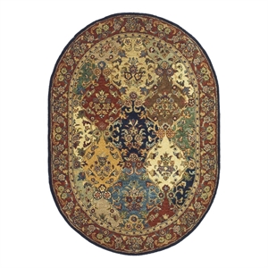 Safavieh Heritage 7'-6&quot x 9'-6&quotWool andCottonHandTuftedRuginMulti-Color/Burgundy