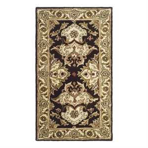 Safavieh Heritage 2'-3&quot x 4'-0&quot Wool Hand Tufted Rug in Espresso / Ivory