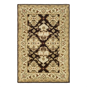 Safavieh Heritage 4'-0&quot x 6'-0&quot Wool Hand Tufted Rug in Espresso / Ivory