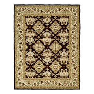 Safavieh Heritage 6'-0&quot x 9'-0&quot Wool Hand Tufted Rug in Espresso / Ivory