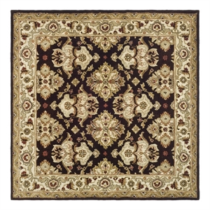 Safavieh Heritage 6'-0&quot x 6'-0&quot Wool Hand Tufted Rug in Espresso / Ivory