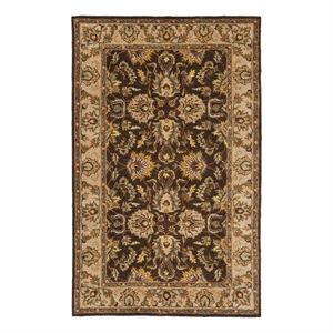 Safavieh Heritage 4'-0&quot x 6'-0&quot Wool and Cotton Hand Tufted Rug in Brown / Ivory