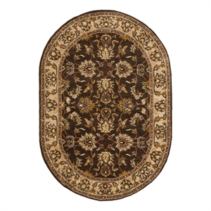Safavieh Heritage 4'-6&quot x 6'-6&quot Wool and Cotton Hand Tufted Rug in Brown / Ivory