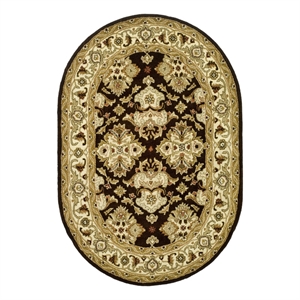 Safavieh Heritage 7'-6&quot x 9'-6&quot Wool Hand Tufted Rug in Espresso / Ivory