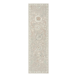 Safavieh Heritage 2'-3&quot x 8'-0&quot Wool Hand Tufted Rug in Silver / Ivory
