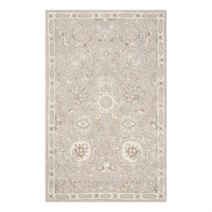 Safavieh Heritage 3'-0&quot x 5'-0&quot Wool Hand Tufted Rug in Silver / Ivory