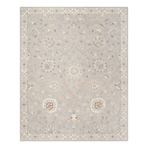 Safavieh Heritage 8'-0&quot x 10'-0&quot Wool Hand Tufted Rug in Silver / Ivory