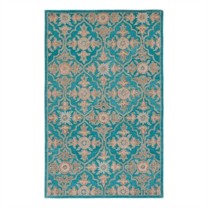 Safavieh Heritage 5'-0&quot x 8'-0&quot Wool Hand Tufted Rug in Turquoise / Multi-Color