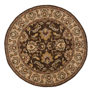 Safavieh Heritage 8'-0&quot x 8'-0&quot Wool and Cotton Hand Tufted Rug in Brown / Ivory
