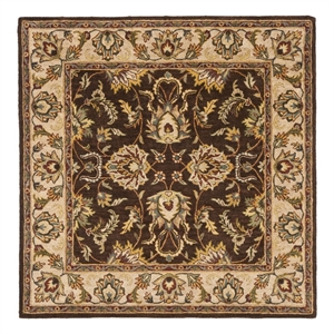 Safavieh Heritage 8'-0&quot x 8'-0&quot Wool and Cotton Hand Tufted Rug in Brown / Ivory