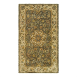 Safavieh Heritage 2'-0&quot x 3'-0&quot Wool Hand Tufted Rug in Green / Taupe