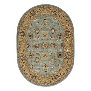 Safavieh Heritage 7'-6&quot x 9'-6&quot Wool Hand Tufted Rug in Blue / Gold