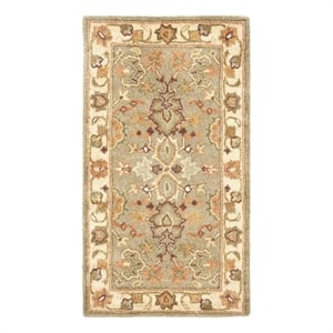 Safavieh Heritage 2'-0&quot x 3'-0&quot Wool Hand Tufted Rug in Green / Beige